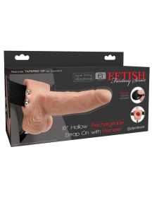 Fetish Fantasy Series 6 Inch Hollow Rechargeable Strap on With Remote