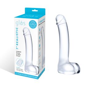7 Inch Realistic Curved Glass G Spot Dildo