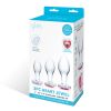 3 Pc Heart Jewel Glass Anal Training Kit - Clear/pink