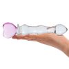 8 Inch Sweetheart Glass Dildo - Pink/clear